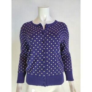 Cable & Gauge Navy Polkadot Cardigan